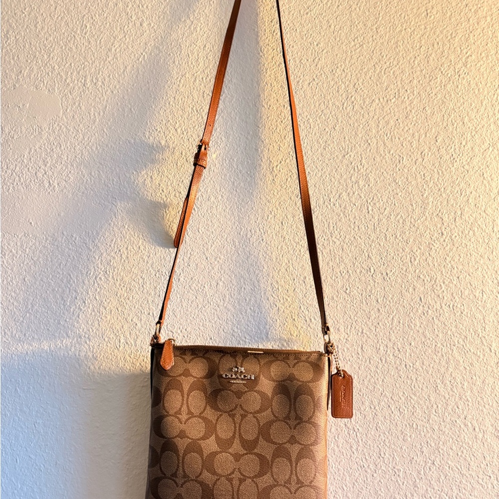 Coach Signature Tan Crossbody Bag - Picture 13 of 16